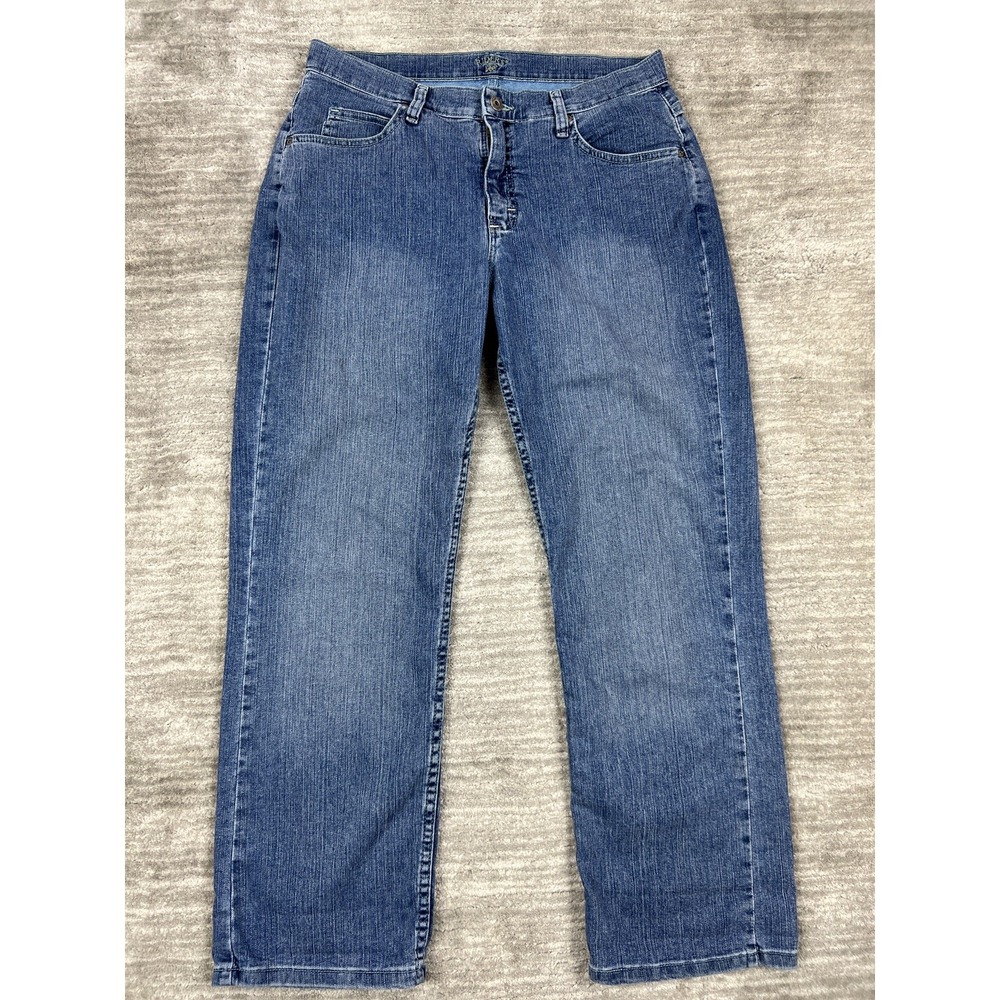 Riders by Lee Jeans Womens 12P Blue Classic Fit Straight Leg Mid-Rise Stretch